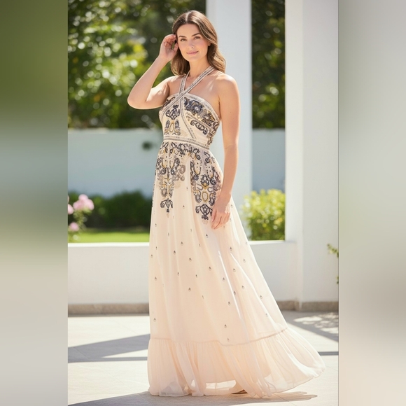 Altar'd State Dresses & Skirts - Altar'd State Embroidered Cream Maxi Dress